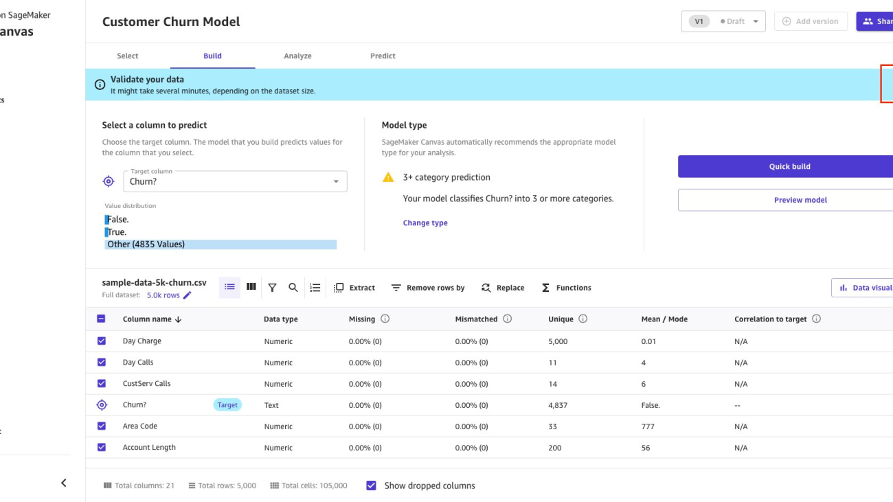 Identifying and avoiding common data issues while building no code ML models with Amazon SageMaker Canvas