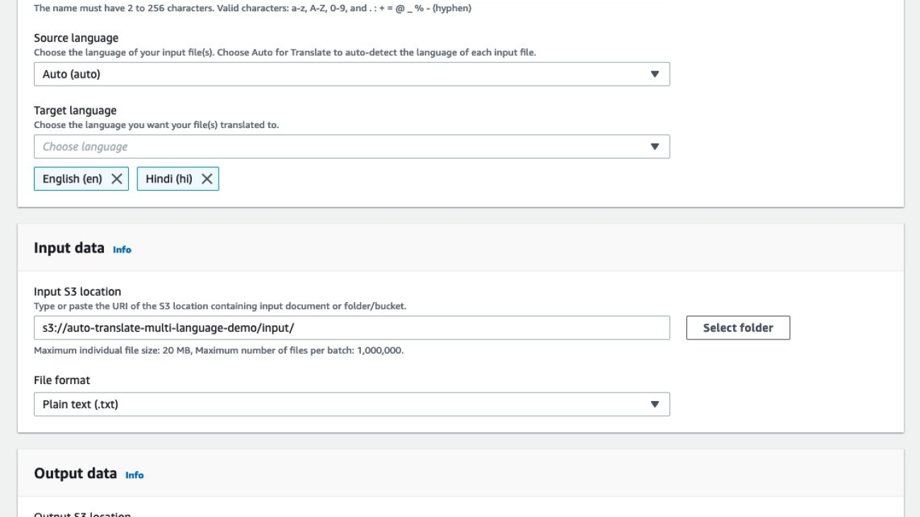 Translate multiple source language documents to multiple target languages using Amazon Translate