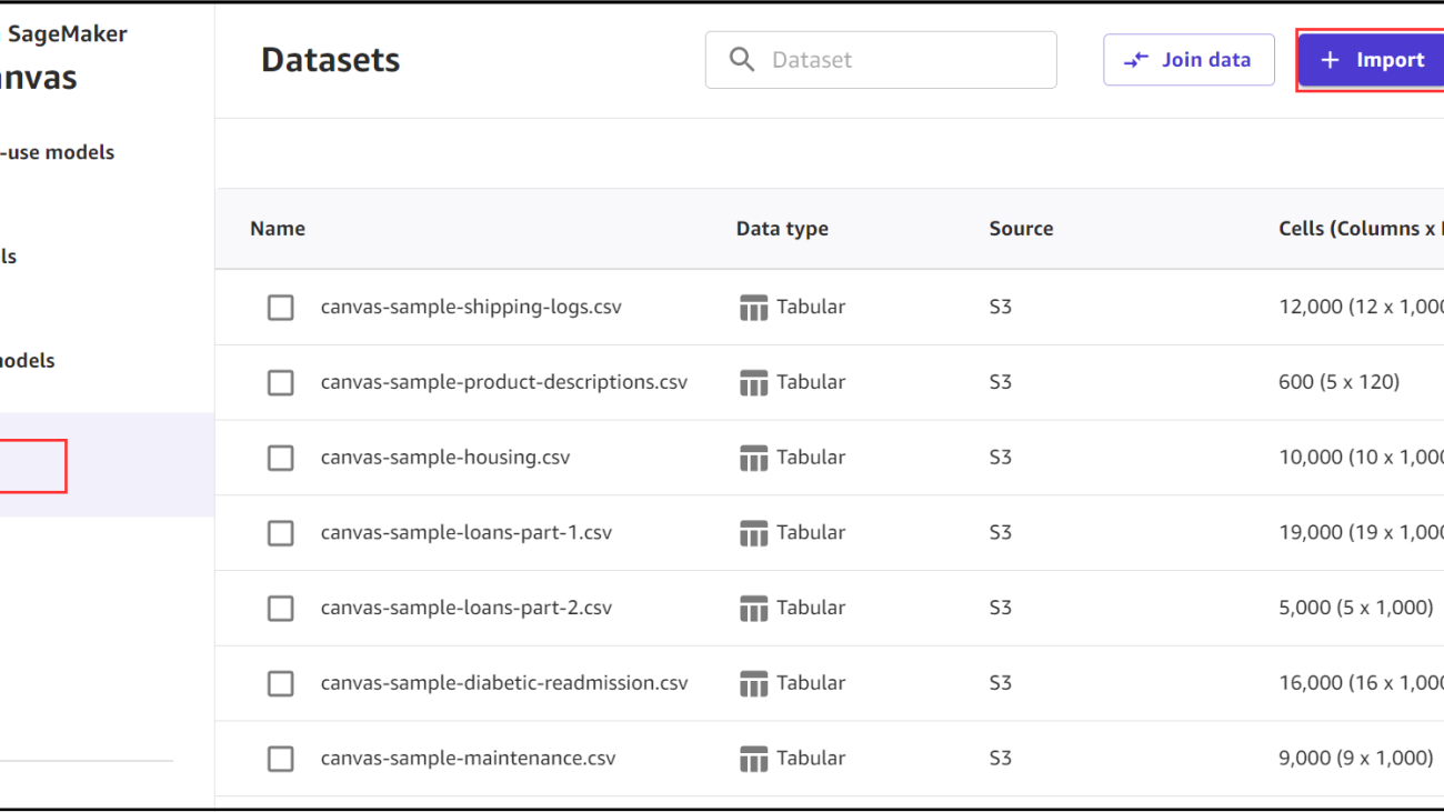 Import data from over 40 data sources for no-code machine learning with Amazon SageMaker Canvas