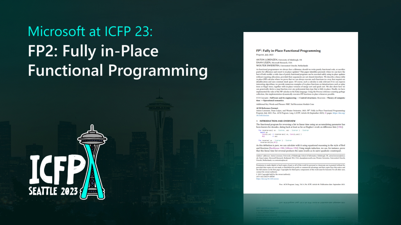 FP2: Fully In-Place Functional Programming provides memory reuse for pure functional programs 