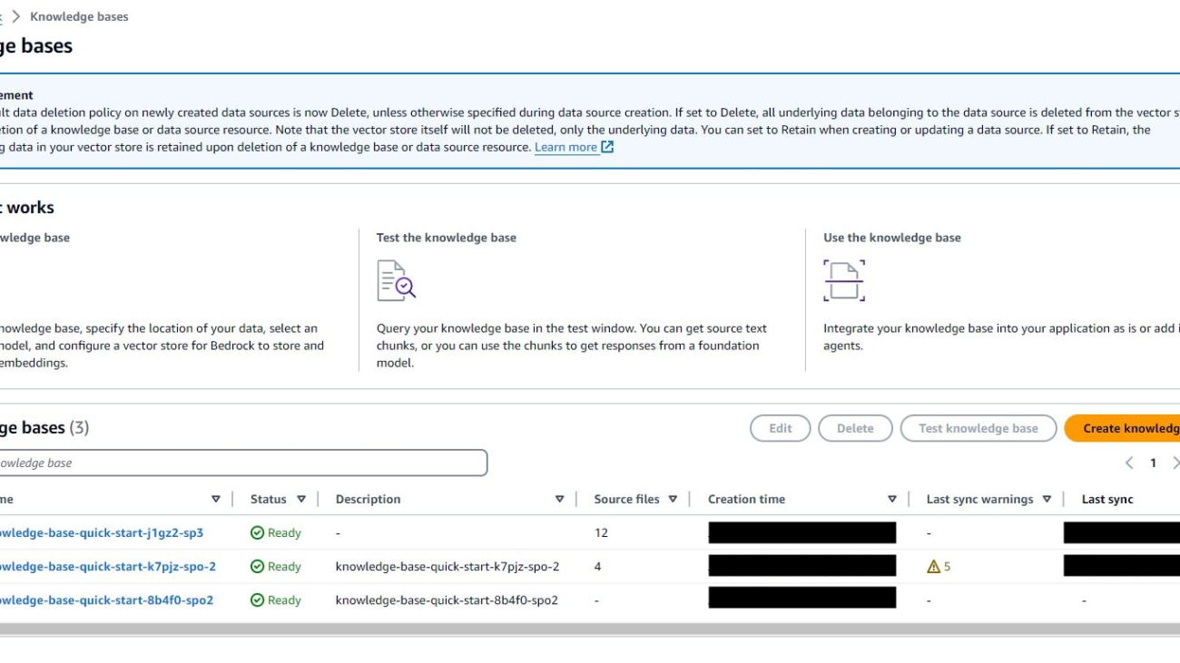 Integrate Amazon Bedrock Knowledge Bases with Microsoft SharePoint as a data source