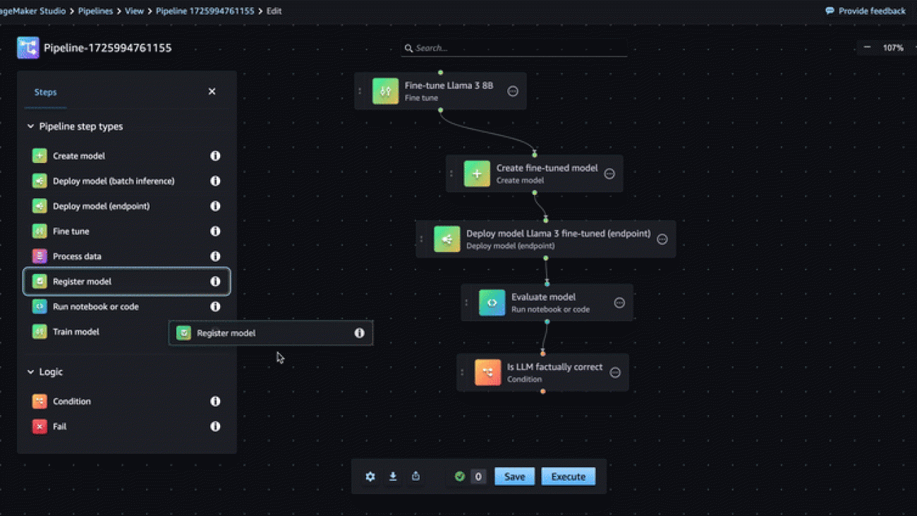 Automate fine-tuning of Llama 3.x models with the new visual designer for Amazon SageMaker Pipelines