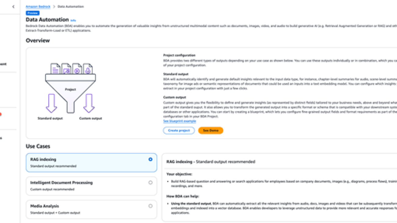 Simplify multimodal generative AI with Amazon Bedrock Data Automation