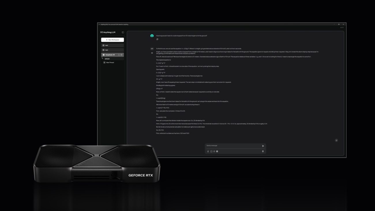 Accelerate DeepSeek Reasoning Models With NVIDIA GeForce RTX 50 Series AI PCs